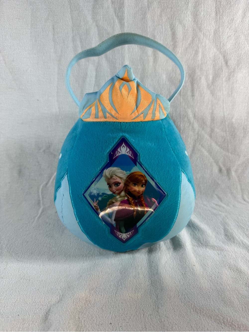 Disney Frozen Teal and Light Blue Plush Crown Halloween/Easter Basket